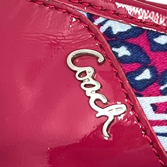 Coach Women's Remmi pink and blue patterned buckle ballet flats size 9.5 B - Picture 10 of 11